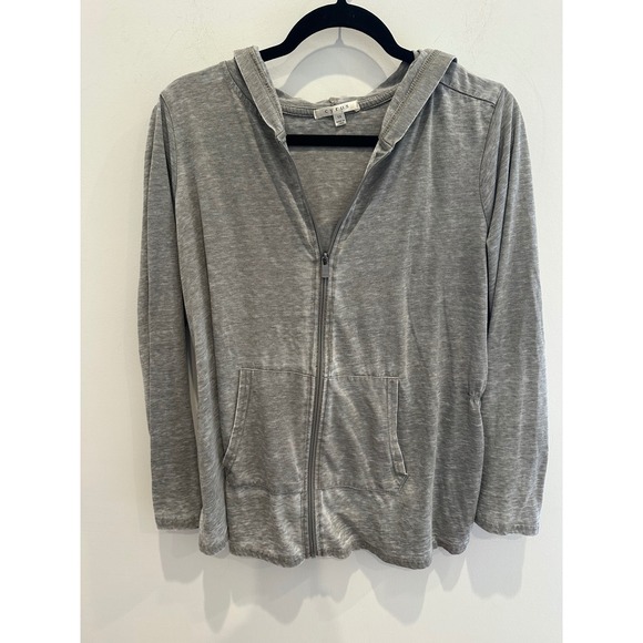 Cyrus Tops - Cyrus Womens 1X Heather Grey Zip Up lightweight Hoodie Cinched Elastic Back